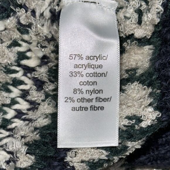 Maurices Womens M Open Front Cardigan Sweater Navy & Beige Zigzag Acrylic Blend - Picture 4 of 9